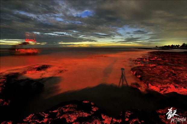 乐东莺歌海静谧美景 夕阳西下爱意浓浓